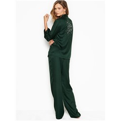 VICTORIA'S SECRET Satin & Rhinestone Button PJ Set