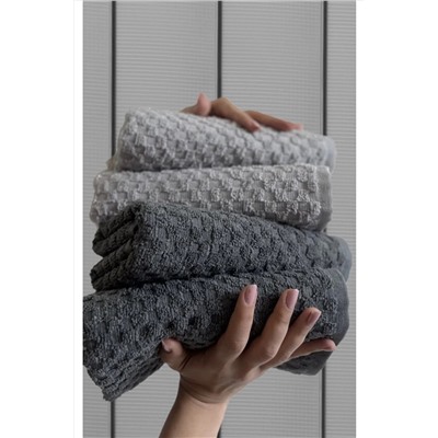 SHAL HOME Shal %100 Pamuk 4’lü 50x90cm El / Yüz Havlu Seti dama