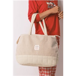 Bolso grande acolchado beige Snoopy