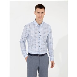 Mavi Slim Fit Uzun Kollu Gömlek