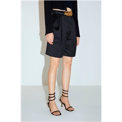 Bermudas de tiro alto Negro