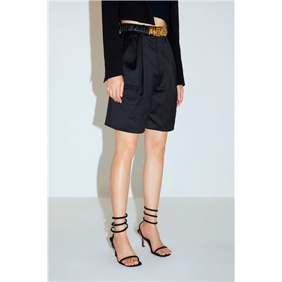 Bermudas de tiro alto Negro