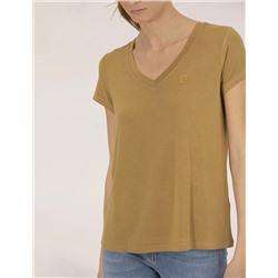 Yeşil Comfort Fit V Yaka Basic Tişört