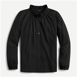Ruffleneck button-up top