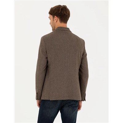 Kahverengi Slim Fit Ceket
