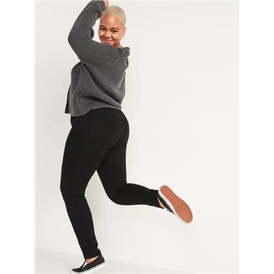 Mid-Rise Rockstar Super Skinny Black Jeggings for Women