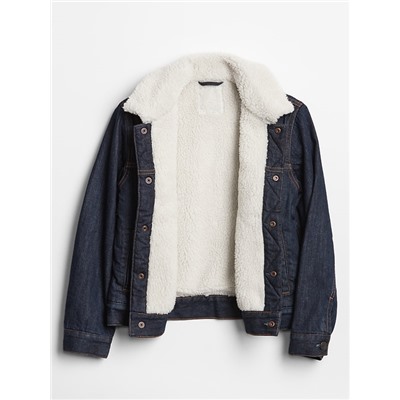 Kids Sherpa-Lined Denim Jacket
