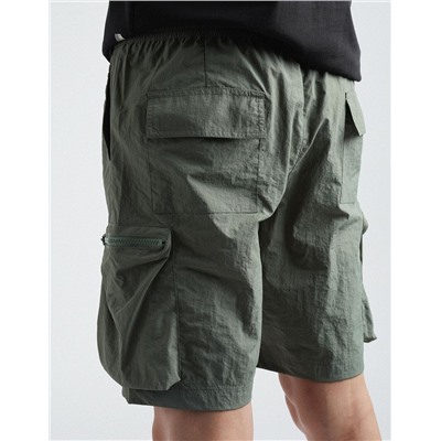 Technical Cargo Shorts, Men, Dark Green