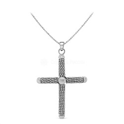 Колье крест из серебра родированное, 45 см 925 пробы мркл-1402006