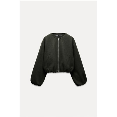 SOFT BOMBER JACKET WITH ELASTIC TRIMS