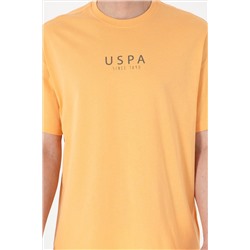 Erkek Oversize Fit Bisiklet Yaka Turuncu Tişört