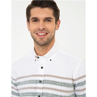 Haki Regular Fit Uzun Kollu Gömlek