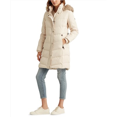 Lauren Ralph Lauren Faux-Fur-Trim Hooded Down Puffer Coat, Created for Macy's