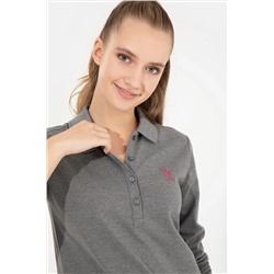 Kadın Antrasit Melanj Basic Sweatshirt