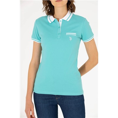 Kadın Mint Polo Yaka Tişört