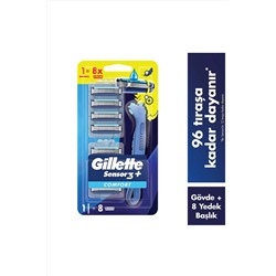 Gillette, Sensor3+ Comfort 8'li Yedek Bıçağı Başlıklı Tıraş Makinesi