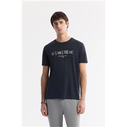 Avva, Erkek Antrasit Bisiklet Yaka Baskılı Shoft Touch Flamlı T-Shirt A51Y1138