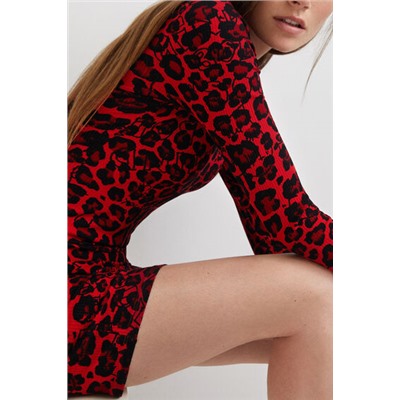 Vestido corto slim leopardo