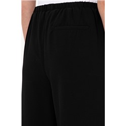 Kadın Siyah Bel Detaylı Loose Fit Kanvas Pantolon