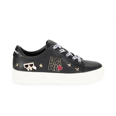 KARL LAGERFELD PARIS Cammy Embellished Logo Low Top Platform Sneakers