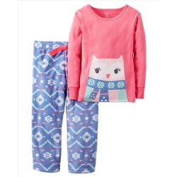 2-Piece Cotton & Fleece PJs