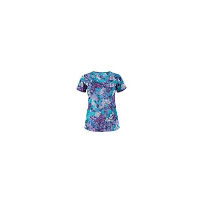 UA Romantic Scroll Royal 4-Pocket Print Scrub Top