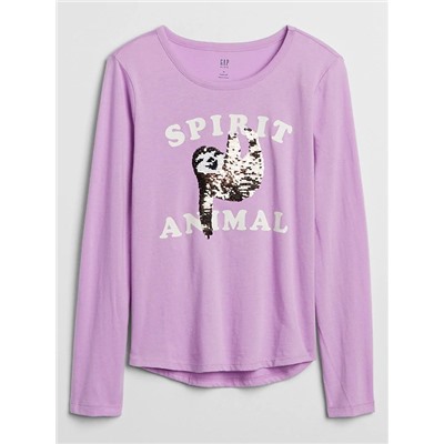 Kids Flippy Sequin Graphic T-Shirt