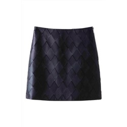 Falda de piel Negro