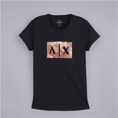 Облегающая футболка с пайетками ARMAN*I EXCHANGE ОРИГИНАЛ!