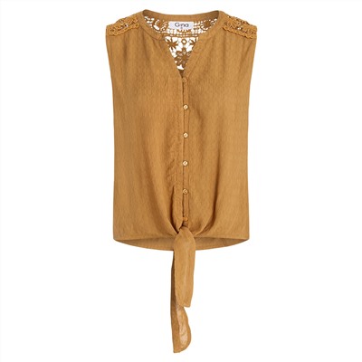Damen Blusentop in Crepp-Optik