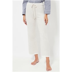 Pantalón 7/8 de pijama polar cintura alta - Crudo