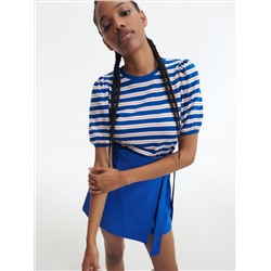 Gestreifte Bluse mit Puffärmeln