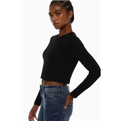Cropped long sleeve top