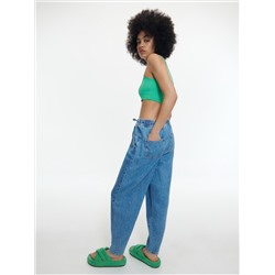 Balloon-Jeans mit elastischem Taillenbund