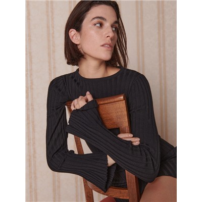 Strickkleid mit Gestreifter Struktur
