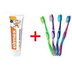 Zahnpasta Kinder, 2 bis 6 Jahre, 50 ml+Zahnbürste Junior weich, ab 6 Jahre, 2 St