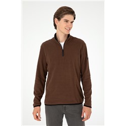 Erkek Kahverengi Basic Sweatshirt