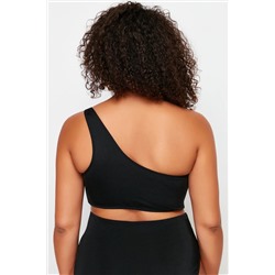 Siyah Tek Omuz Büyük Beden Bikini Üstü TBBSS24CT00001