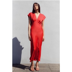 SATIN MIDI DRESS