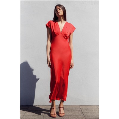 SATIN MIDI DRESS