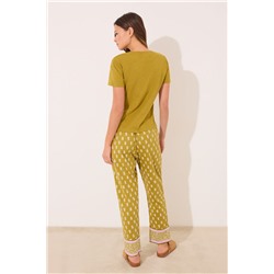 Pantalón largo 100% algodón flores