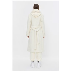Abrigo de alpaca y lana Crudo