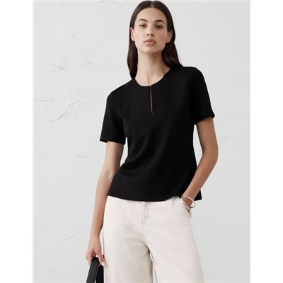 Soft Touch Scuba Crew-Neck Top