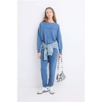 Sudadera felpa algodón azul