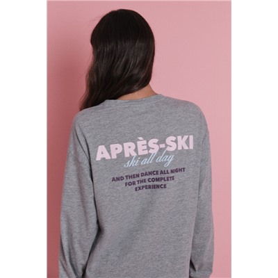 Set largo 100% algodón gris aprés-ski