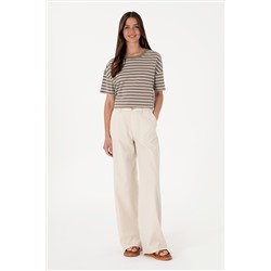 Kadın Taş Loose Fit Kanvas Pantolon