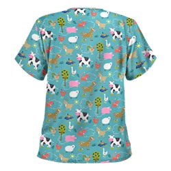 UA On The Farm Amazing Aqua Scrub Top