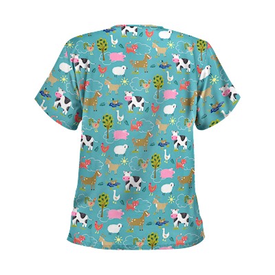 UA On The Farm Amazing Aqua Scrub Top