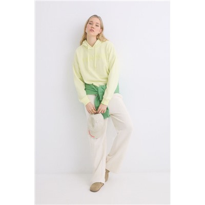 Sudadera capucha felpa algodón amarillo