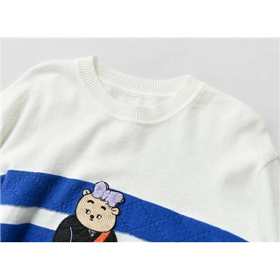 Ещё одна новинка от Teenie Weeni*e 🐻 коллекция 2024✔️ свитер в полоску с брендовой нашивкой в виде мишки , реплика высокого качества ✔️ цена на оф сайте выше 11 000🙈